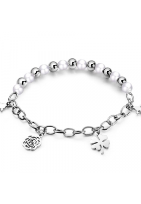 Bracelet with pendants and silver pearls | Piuval