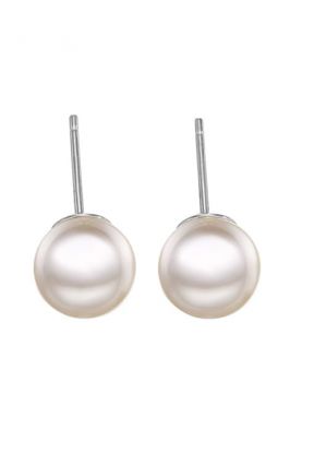 Orecchini Argento a bottone con Perla | Piuval