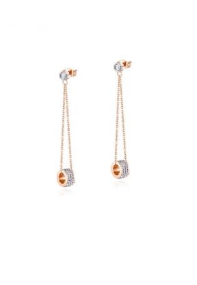 Orecchini Pendenti Strass Oro Rosa | Piuval