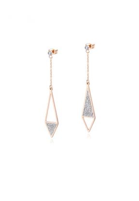 Orecchini Moderni oro rosa e Strass | Piuval