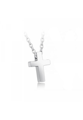 Collana colore argento con croce| Piuval