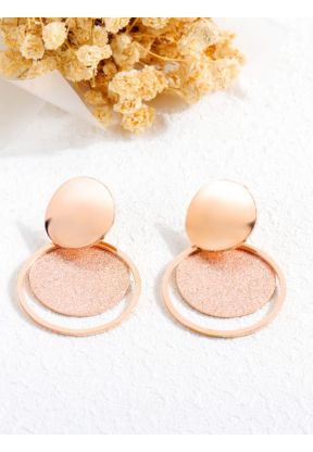 Orecchini a Bottone Glitter Oro Rosa | Piuval