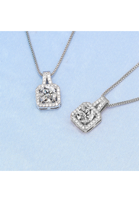 Collana colore argento con brillanti | Piuval