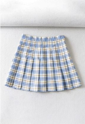 Gonna a quadri azzurra