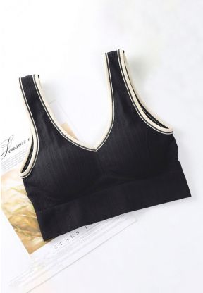 Reggiseno sportivo imbottito a coste