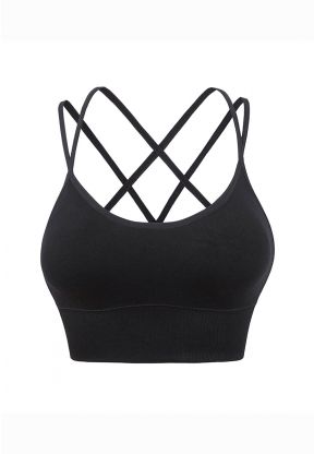 Top nero sportivo elasticizzato