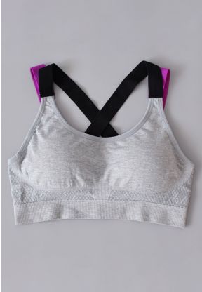 Top grigio sportivo imbottito