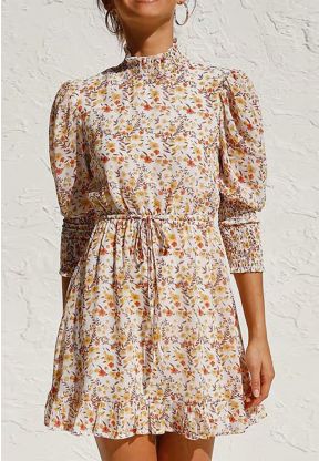 Vestito a maniche lunghe con fiorellini