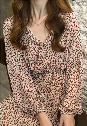 Vestito lungo con motivo a fiori