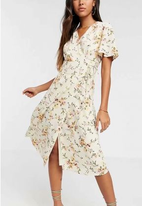 Vestito lungo con motivo floreale